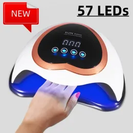 Secadores 57eds poderoso secador de unha led led led led lump para cura em gel de gel de gel com sensor de movimento ferramenta de salão de salicure de manicure