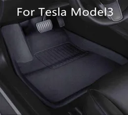 Tesla Model 3 2021 Floor Mat Waterproof Nonslip Modified Model3 액세서리 3pcsset 완전히 둘러싸인 특수 발 패드 H220419716542