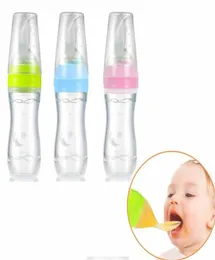 Bärbart spädbarnsnippel PACIFIER Baby Feeding Tool Milk Bottle With Spoon Silicone Gel Bottles6179877