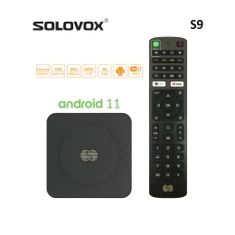 Caixa Solovox S9 2022 Android 11 Smart TV Box S905W2 Quad Core 5G WiFi 4K Mars x BT5 Stalkermac UK Emulador France Alemanha Espanha
