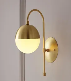 Постмодернистская минималистская медная гостиная настенная лампа творческий дизайнер для спальни светодиод 90265V7136056