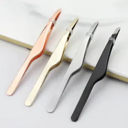 Stainless Steel Eyebrow Curlers Eyelashes Double Eyelid Stickers Makeup Eyebrows Oblique Mouth Tweezers Eyebrow Pliers