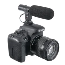 Microfoni Nuovo microfono per intervista di fotografia stereo esterna da 3,5 mm per Canon Nikon DSLR Camera DV Telefono
