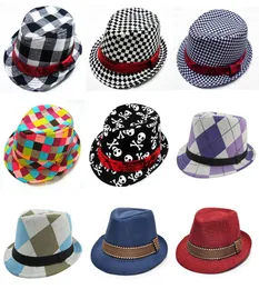 Kids Jazz Caps 21 Design Fedora Trilby Hat Fashion UNISEX Cappelli casual Baby Boy Girls Children039s Caps Accessori per bambini Hats5418908