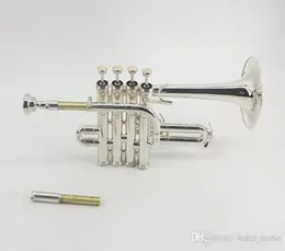 Professionell ny silver piccolo trumpet 4 kolvhorn bba 2 blypipe munstycke9186138