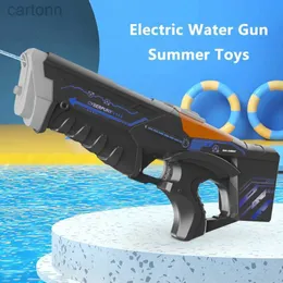 Gun Toys Electric Water Gun Toys Childrens High-Pressure Stark laddning Energibatter utomhus strandvattenstrid Automatisk vattenspray 240408