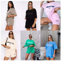 Branca Foxs Designer camiseta mulher branca Foxx set tracksuit letras em inglês tshirt nova elegante sportswear t camisetas de duas peças Conjunto de shorts Multi-estilo