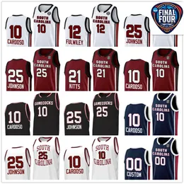 2024 Final Four Women Basketball Maglie 5 Tessa Johnson 0 Te-Hina Paopao 10 Kamilla Cardoso 25 Raven Johnson 12 Milaysia Fulwiley Bree Hall Gamecocks South Carolina Gamecocks