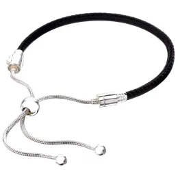 Armreifen Original Momente Leder mit verstellbarem Schieberschloss Armband Barmband Pass