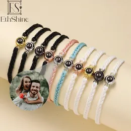 Ethshine Personalized Circle Po Projection Armband Par Christamas Day Gift Custom Jewelry Birthday Lover Family Keepsake 240402