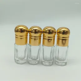 Bottiglie di stoccaggio 10pcs/lotto bottiglia di attar da 3 ml con bastoncino per gocce per olio essenziale ottagonale reffumi reffumi di vetro