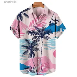 メンズカジュアルシャツCADIZ SUMMER HAWAII 3DプリントフラワーメンズソーシャルシャツヴィンテージメンズビーチレジャーHARAJUKU Y2K MENS CAMISAS CASUAIS YQ240408