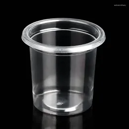 Engångskoppar sugrör 20 ml transparent sås kopp mini liten glass gelémjölk kaffe stormarknadsmakning