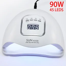 乾燥機Rohwxy Sun 5x Plus/Max UV LEDランプネイル用Dryer 54W/72W/90Wマニキュアゲル用のアイスランプゲルワニス用の爪ランプ乾燥ランプ