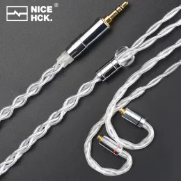 Złącza Nicehck Silversir Earbud Kabel 6N Pure Srebrna Folia Wymienna drut 3,5/2,5/4,4 mm MMCX/0,78 mm 2pin dla Starfield Yume EA3 Lofty