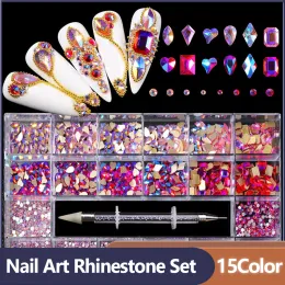 POSSITÀ DI ROSSCIO MOLODA INSESTONE SET ACRILICO BOXED MIMATO MIMATO AB Glass Crystal Diamond Flatback Charms Charms Nails Rhinestones per Nail Art