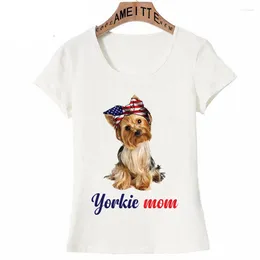 Kadın T Shirtler Yorkshire Terrier Anne Köpek Sevgilisi Tişörtleri İçin Komik Hediye Kadın Beyaz Kadın Gündelik En İyi Kız Tişört Moda Kısa Kollu