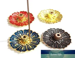 9hole Lotus Incense Burners Holder Placa de censor de cobre de flor para palitos Cone de ar fresco Quarto Toliet Decor6978724