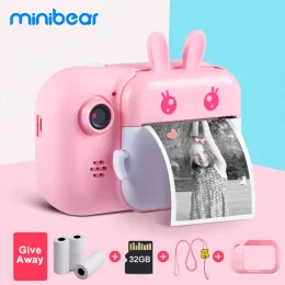 Kameralar minibear çocuklar için kamera çocuklar için anında kamera dijital video kamera çocuklar için fotoğraf kamera oyuncakları kız çocuk doğum günü hediyeleri