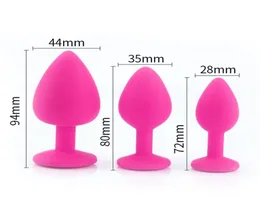 3pcsset runyu glatte Touch Anal Butt Plug mit Kristallschmuck Silikon Anus No Vibrator Erwachsene Sexspielzeug für Paare Frau Männer Y11828535