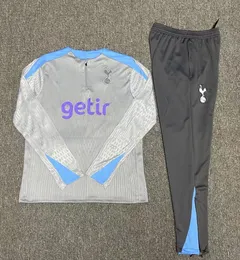 24 25 Hot Spurs Tracksuit Suit Succer Suit Suit Totten Ham Long Long Cane Tracksuit Suit Football Chandal Chandal Futbol للبالغين والأطفال على قيد الحياة AA