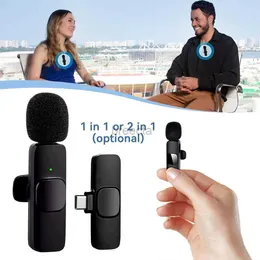 الميكروفونات K9 Mini Lavalier Microphone الصوت المحمول تسجيل الفيديو Mini Lapel Mic Microfone لصالح iPhone typec ipad Game Phone 240408