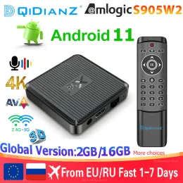 Caixa mais recente x98q Smart TV Box Amlogic S905W2 H.265 AV1 WiFi dual HDR 10+ 4K Android 11.0 Set Top Box 2GB 16GB Player Player Receiver