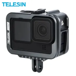 카메라 금속 케이지 이중 클로드 신발 충전 포트 알루미늄 합금 프레임 프레임 케이스 GOPRO HERO 11 10 9 검은 색 액세서리