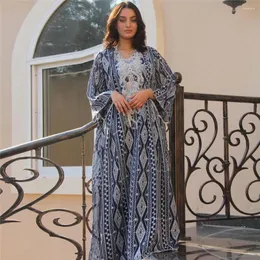 Ubranie etniczne marokańskie cekiny kaftan Abaya 2024 Eid Mubarak Ramadan Muslim Dress Women Hafdery Maxi Party Evening Suknia Jalabiya szata