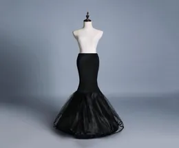 Ganzes Meerjungfrau Crinoline Petticoats plus Größe sexy schwarzer Brautreiber Rock Hochwertige Rüschen Hochzeitszubehör1474012
