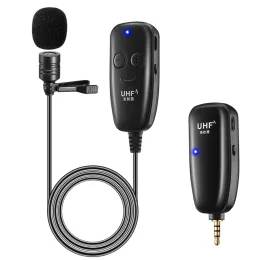 Microfones UHF Lavalier Lapel Wireless Microphone Real Time Recording Vlog Mic YouTube Live Interview för iPhone iPad DSLR Camera Mic