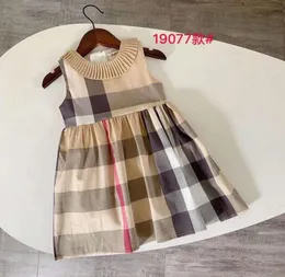 Barnkläder designer flickor modeklänningar sommar baby flickor pläd randiga nyfödda flickor sommarklänning barn prinsessa baby dres2131971