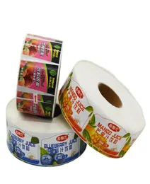 Custom vinyl waterproof front and back package label white BOPP roll adhesive sticker color printing bottle labels8624418