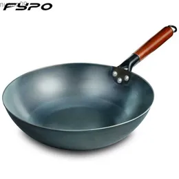 PANS STAGGIO CINESE WOK 30/32/34 cm Iron Woks Stick Chef Fry Special Wok Pot Kitchen Cucine per induzione elettrica e STANDE STEPESL2403 a gas