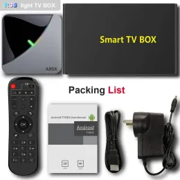 Box A95X F3 AIR RGB Light TV Box Android 9.0 AMLOGIC S905X3 4GB 64GB WiFi 4K 60fps Y0ube Smart TV Box A95xf3 x3
