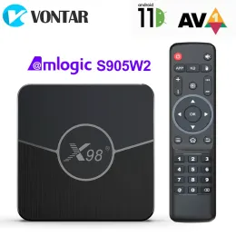 Box X98 Plus Amlogic S905W2 TV Box Android 11 4G 64GB 지원 H.265 AV1 WiFi BT5.0 YouTube 미디어 플레이어 X98MINI 4GB 32GB STET 상단 상단 상자