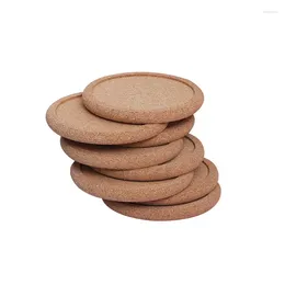 Table Mats 500pcs Round Concave Mat Pads Natural Cork Wood Coasters Heat Resistant Insulation Tea Coffee Cup Pad Decoration