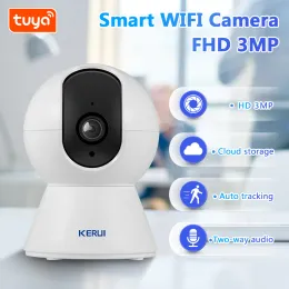Kameror Kerui 1080p 3MP 5MP TUYA SMART MINI WIFI IP -kamera inomhus Wireless Security Home CCTV Surveillance Camera Auto Tracking