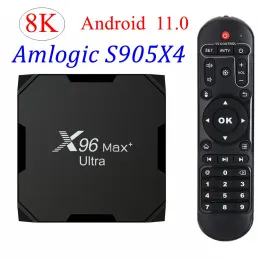 Box 5pcs TV Box X96 Max Plus Ultra Android 11 AmLogic S905X4 4G 32G 64G 5G Dual WiFi Bt YouTube HD AV1 Media Player 8K Caixa superior definida