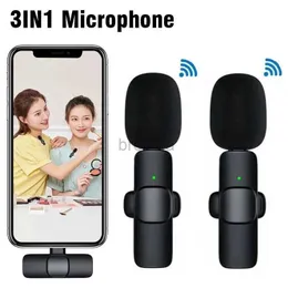 Microfones K9 Professional Microphone Wireless Lavalier Microphone For Android Type C iPhone Live Broadcast Gaming Recording Interview Vlog 240408