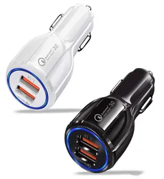Car charger QC 30 Dual Usb Port High Speed Quick Charging 31A Adapter for samsung htc android phone Universal6181668