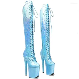 ダンスシューズLaijianjinxia 20cm/8inch Pu Apper Women's Platform Party High Heels Modern High Boots Pole 270