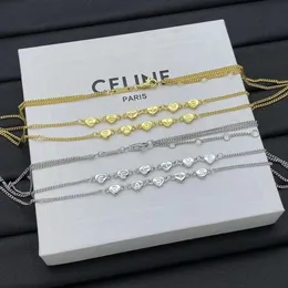 Celi Brand Luxury Love Heart Clover Designer Bracelets Ожерелья для женщин Геометрия 18 тыс. Золотые колье браслета серьги с серьгами для серьги с серы