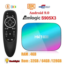 Box Smart 8K Android 9 TV -Box X3 S905X3 Quad Core Google Player 4G 128G 2,4 g/5g WiFi 1000m LAN Set Top Box PK X96 Max + TV -Empfänger