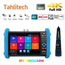 Exibir IPC CCTV Tester 7inch Touch Screen Monitor IPC 9800PLUS 4K Tester de câmera IP 8MP AHD TVI CVI Tester H.265 Tester de exibição de vídeo