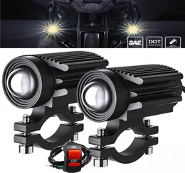 Motorcycle Led Light Light Spotlight Externo Auxiliar Lâmpada 6000K 3000K Farol à prova d'água âmbar para moto carro 4x4 Offroad ATV3152693