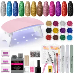 Kits Acrylpulver 120 ml Monomer Flüssige Nagelverlängerung Set UV Lampennagelentferner Gel Maniküre Werkzeuge Nagel Glitter Acrylnagel Kit