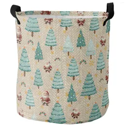 Waschküche Weihnachtsbaum Weihnachtsmann Snowflake Dirty Basket Faltbares Hausorganisator Kleidung Kinder Spielzeug Aufbewahrung