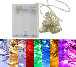 2M 20leds الإضاءة العطلات 3 AA طاقة البطارية تعمل LED Copper Wire String Light