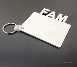 Мама папа Fam Sublimation Blank Keychain Party Party MDF -ключ цепь подвесной подвесной кулон с двойной тепловой передачей Кольцо T2I518104290544